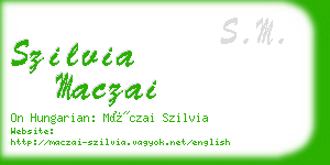 szilvia maczai business card